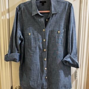 J. Crew Dark Blue Casual Button Down Shirt